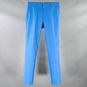 CALVIN KLEIN COLLECTION Size 31 Blue Cotton Flat Front Dress Pants